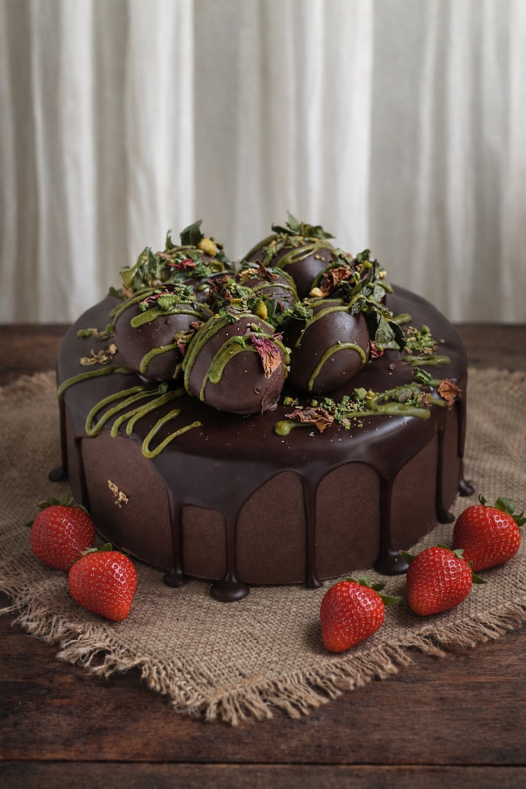 Chocolate Pistachio Kunafa / kataifi Cake