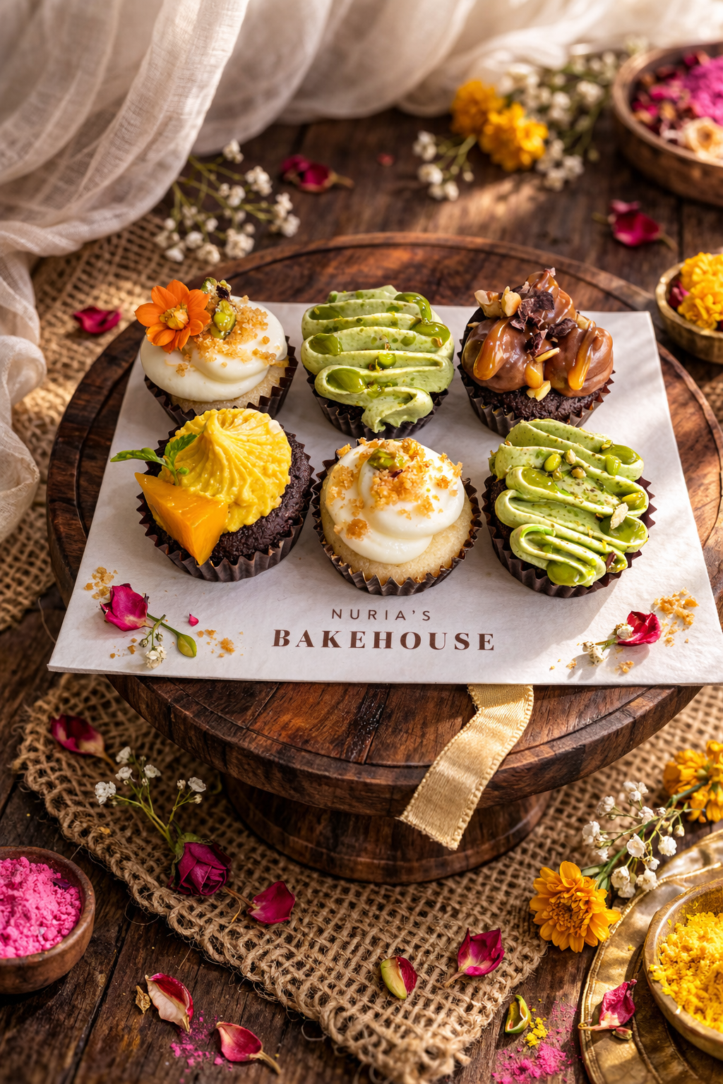 Bite size Holi cupcakes