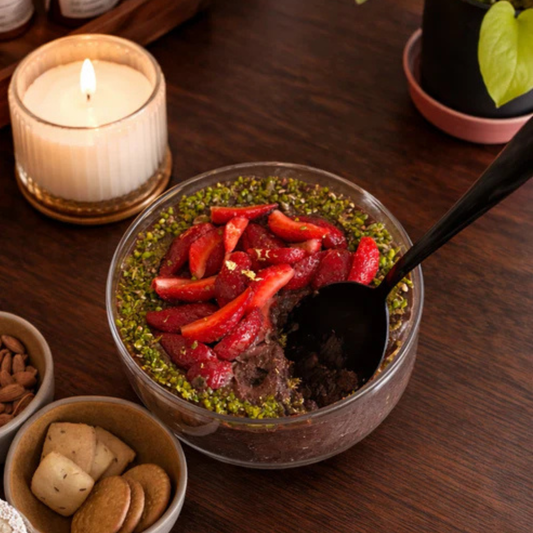 Belgian chocolate kunafa with strawberries 🍓