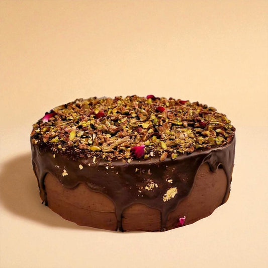Chocolate and Pistachio cream cheese cake