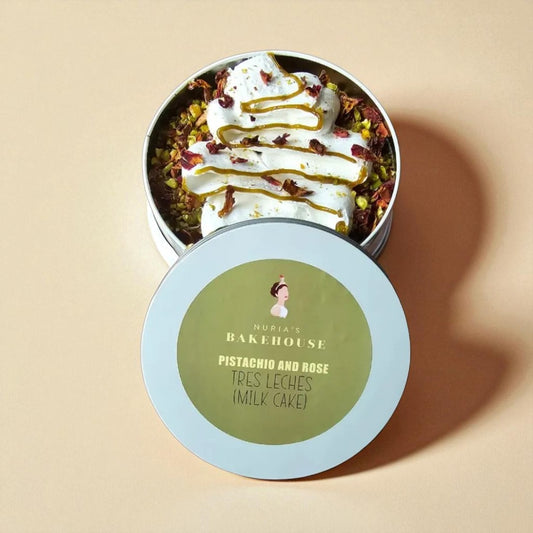 Pistachio and Rose Tres Leches tin