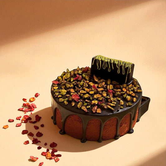 Chocolate Pistachio Kunafa / kataifi Cake