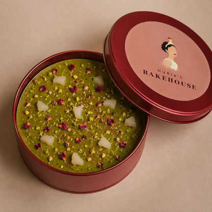 Lychee Raspberry Pistachio Cloud Cake