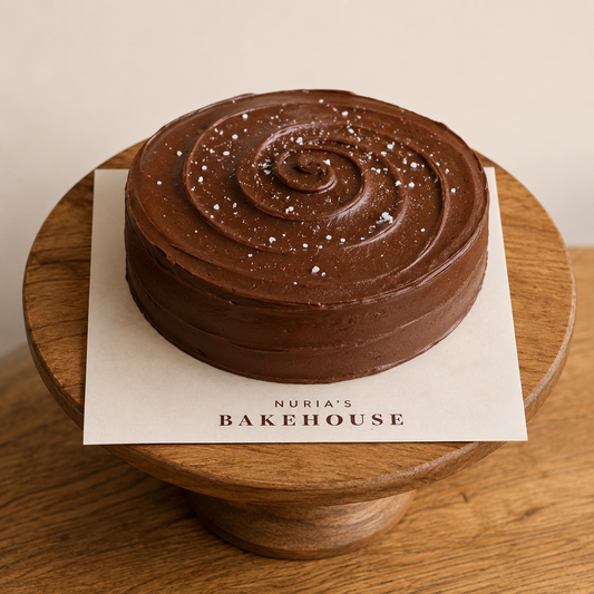 Viral whipped salted caramel x dark Lindt chocolate cake - Nuria's Bakehouse, Delhi