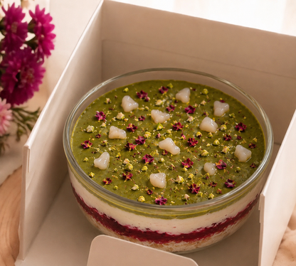 Lychee Raspberry Pistachio Cloud Cake