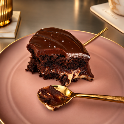 Viral whipped salted caramel x dark lindt cake