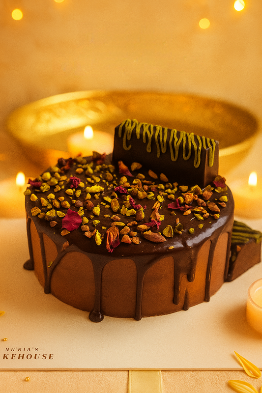 Chocolate Pistachio Kunafa / kataifi Cake